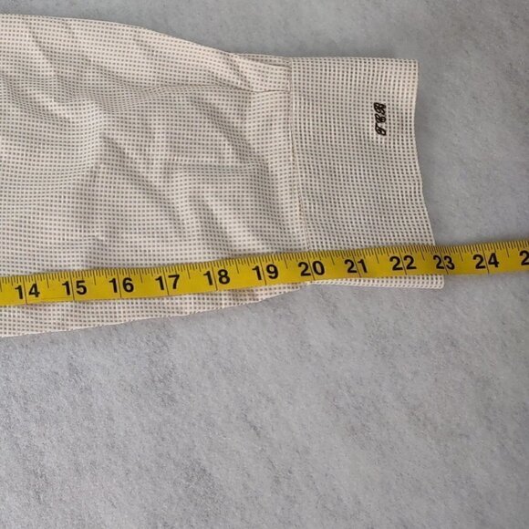 Sam Surin Gold/White Checked 8 Button Dress Shirt (See photo's for approx meas) - Picture 8 of 10